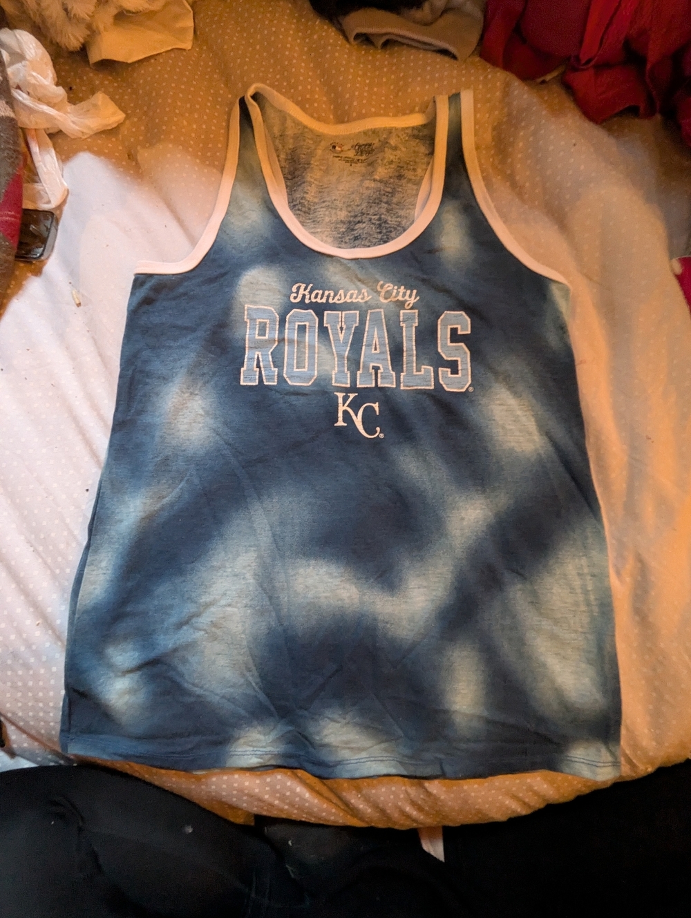 Kansas City Royals Girls' Blue Tie-Dye Tank Top